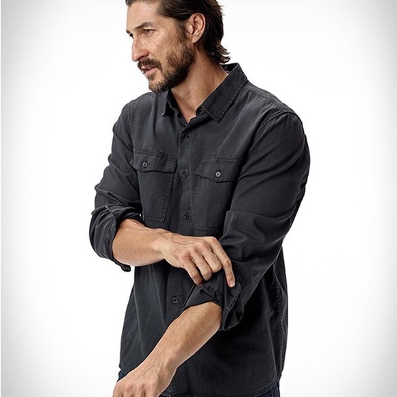 Buck Mason Draped Twill Shirt (Black/Sz Medium) - Picture 6 of 8